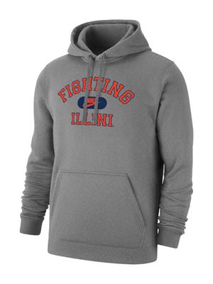 Image of ILLINOIS FIGHTING ILLINI CLUB FLEECE HOODIE -  darkheather